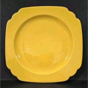 Vintage MCM Homer Laughlin RIVIERA 8 7/8" YELLOW Luncheon Plates - Set of 2